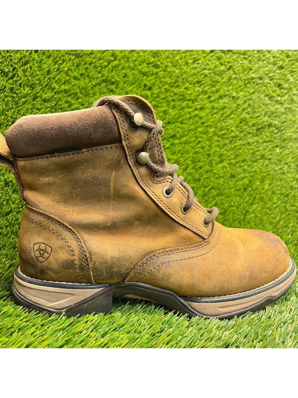Ariat Anthem Round Toe Lacer Womens Size 8 Brown Waterproof Lace Up Ankle Boots